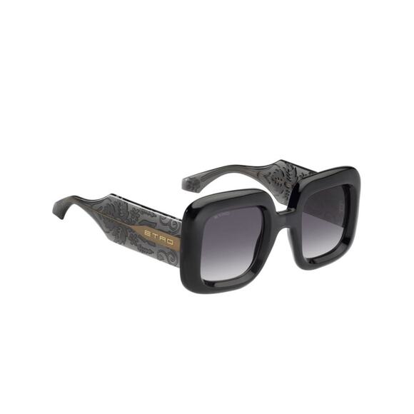 New Etro ETRO0015/S 0KB79O Dark grey Square Sunglasses, Authentic main image 9